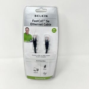 Belkin FastCAT 5e Ethernet Cable 50ft RJ45 Male/Male Black Networking 2006‎ NEW